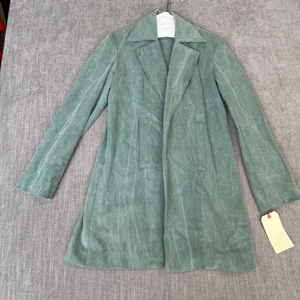 Womens Corduroy Coat 24 Sage Green Notch Lapel Classic Fit Professional Career